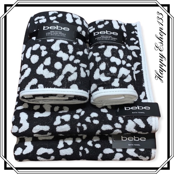 bebe 100% Cotton Towel Set 6-Piece Bath Hand Fingertip - Picture 12 of 12